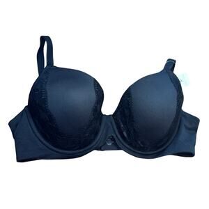 NWT Soma Intimates Embraceable Perfect Coverage Bra Black Lace Signature 38C